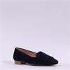 Paul Green Slip On Square Detail Loafer - Dark Navy Suede